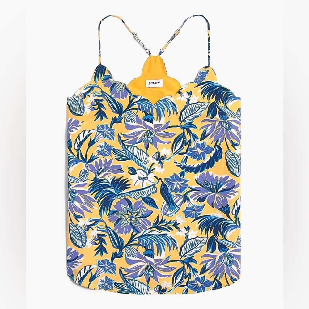 J. Crew scalloped tropical floral cami